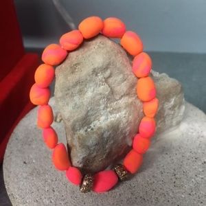 handmade bracelet beds orange pink color